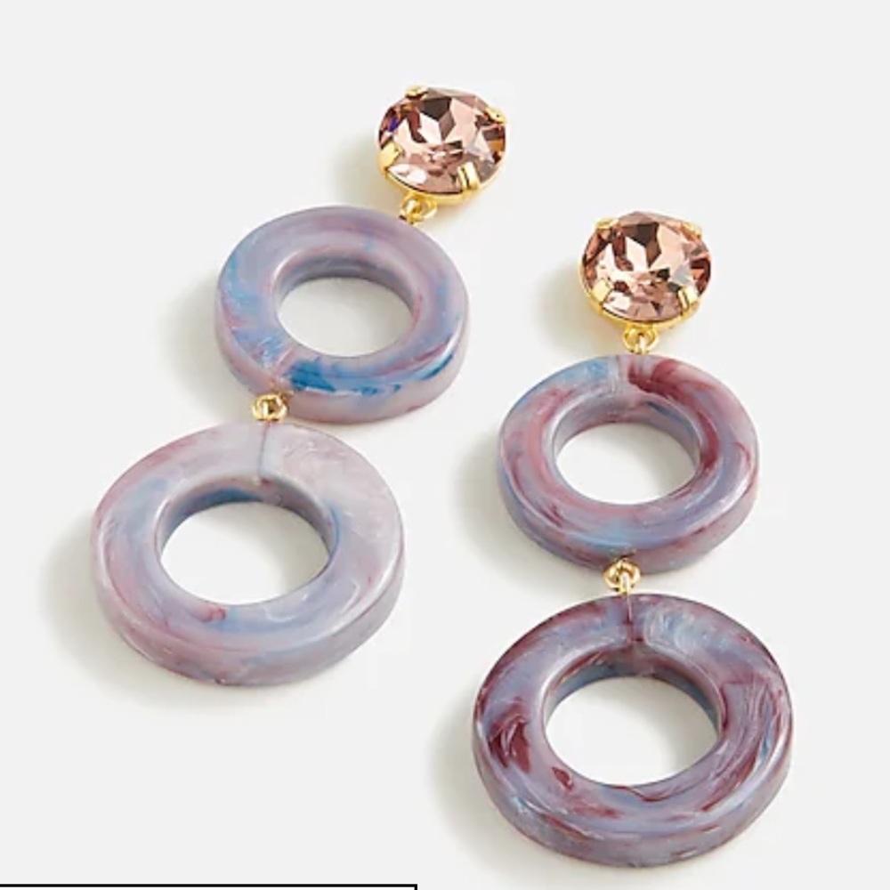 NEW J.Crew Made-in-Italy round drop earrings. Sold out everywhere. Glass top.